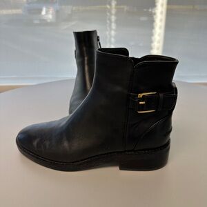 Cole Haan Black Leather Chukka Zip Boots